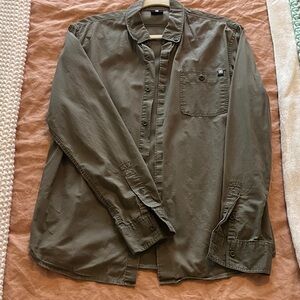 Olive Green Casual Button-Down Men’s Size S